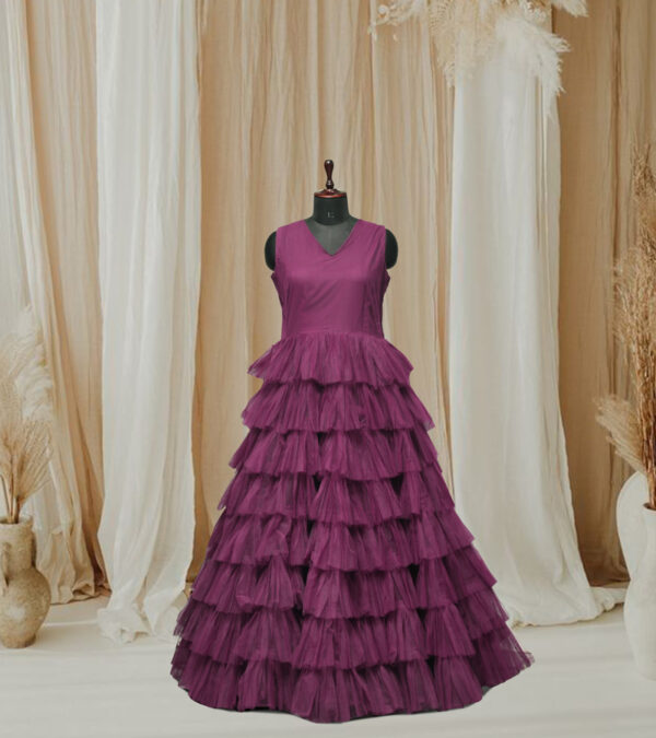 Burgundy Ruffle Elegance