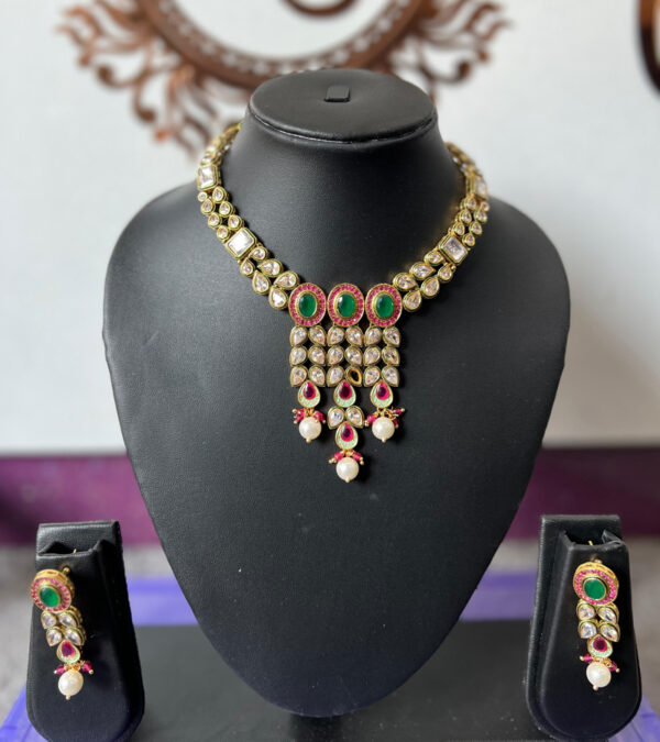 Multi Color Gold Plated Necklace Set