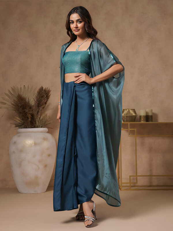 Teal Lagoon Embellished Three Piece Set - Image 3